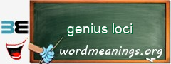 WordMeaning blackboard for genius loci
